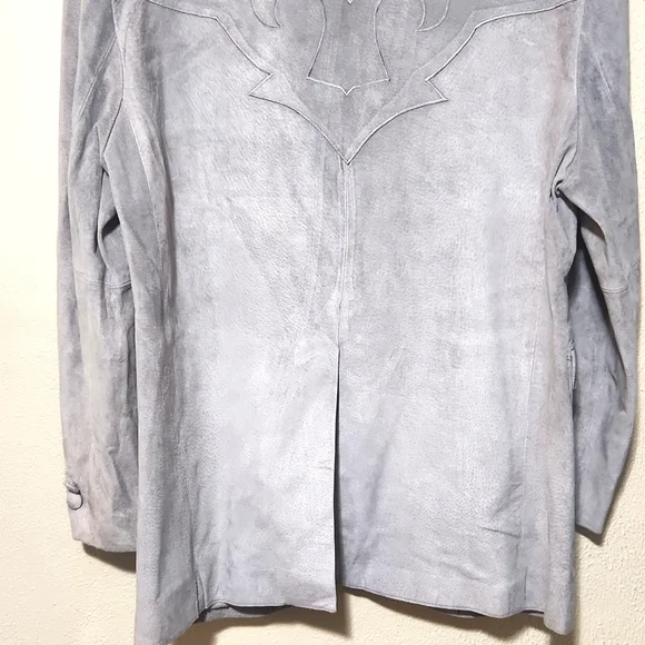 Pioneer Wear Vintage 70's 100% Suede Boar Skin Gray Blazer Jacket EUC Size 42L - Picture 7 of 16